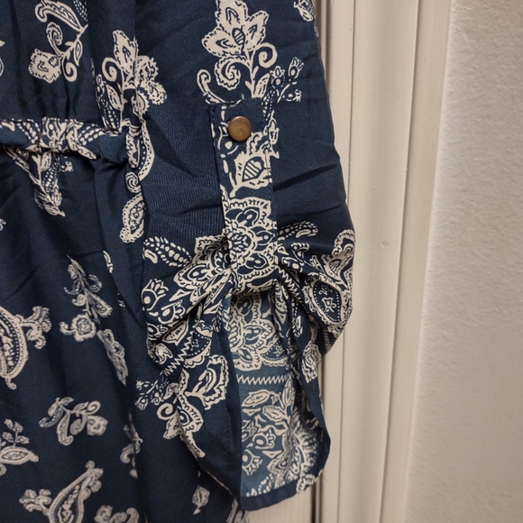 Time to Bloom 3x Blue Whit Paisley Print Dress - Picture 4 of 11